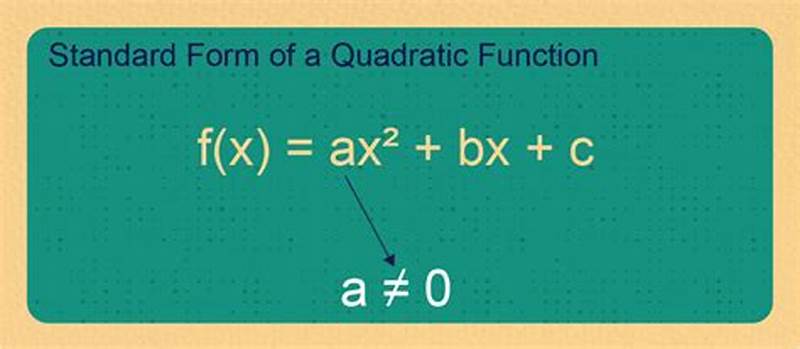 Standard Form In Quadratic Function
