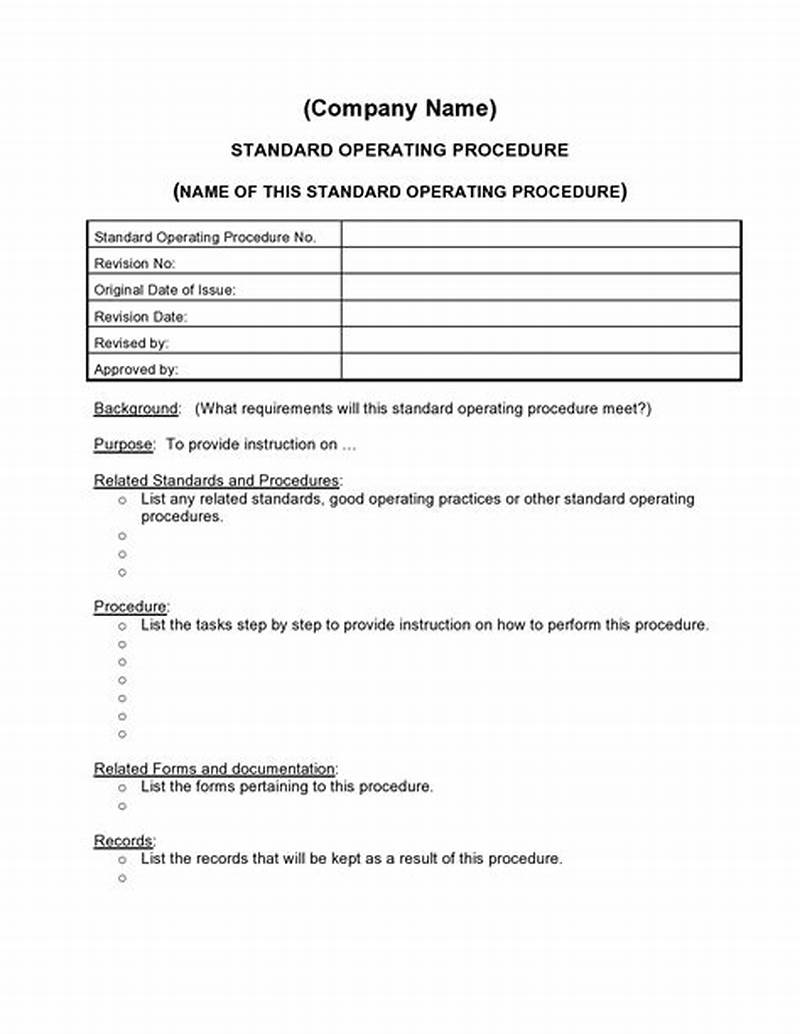 Standard Operating Procedures Form