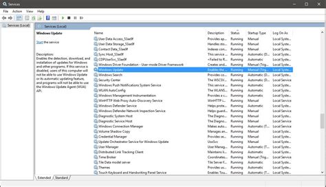 Start Windows Update Services