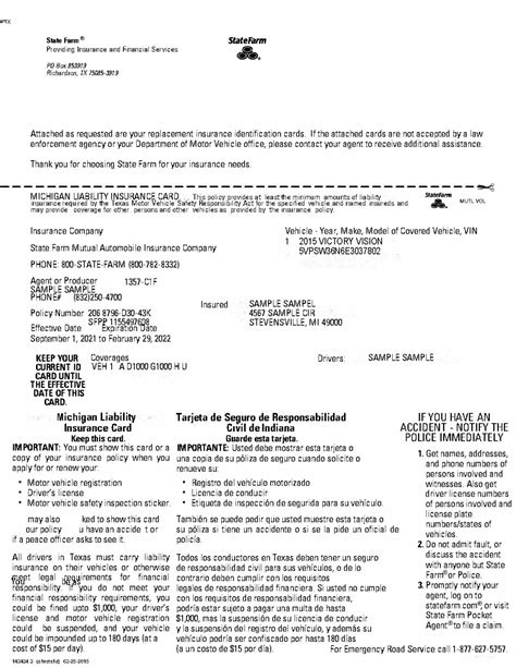 State Farm Insurance Card Template