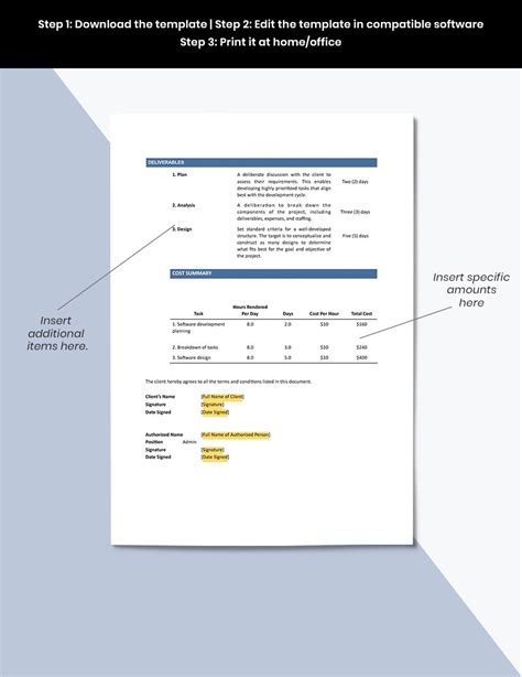 Statement Of Work Template Software Development