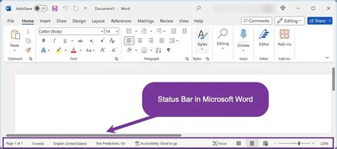 Status Bar di Word