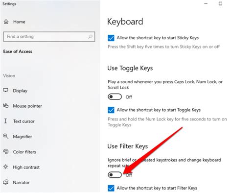 Sticky Keys dan Filter Keys