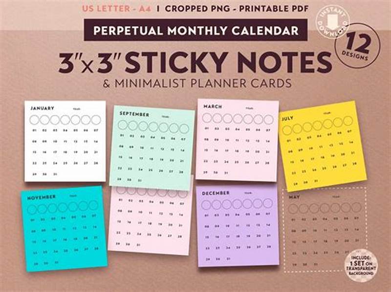 Sticky Note Calendar