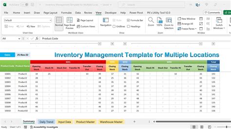 Stock Management Excel Template