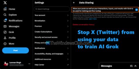 Stop X (Twitter) from using your data to train AI Grok using the web app