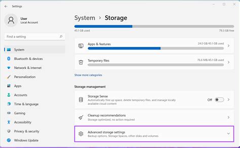 Storage Settings