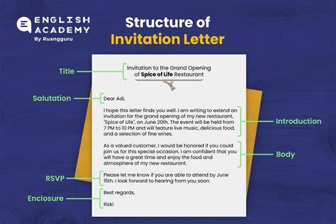 Structure of invitation letter