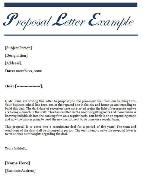Structure of proposal letter