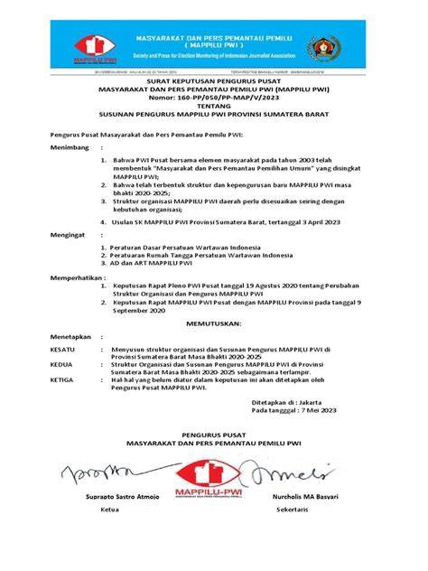 Struktur Organisasi PWI