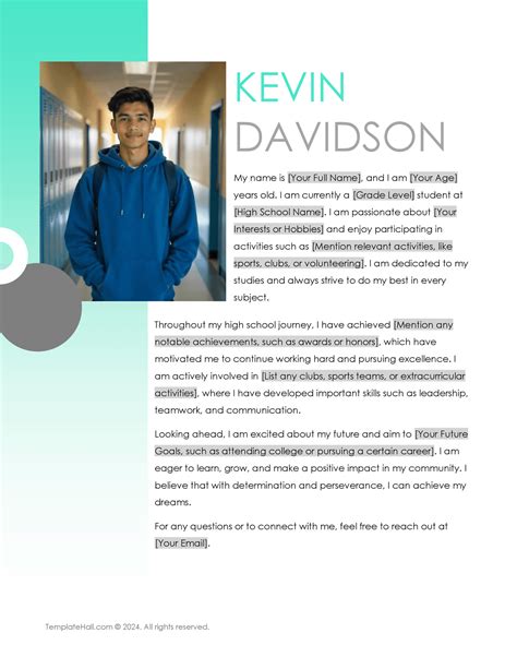 Student Biography Template