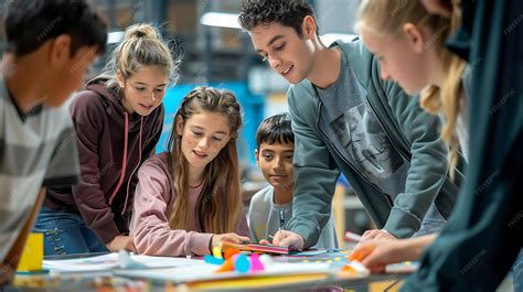 Students working on a group project