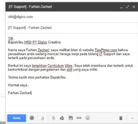 Subjek email lamaran kerja