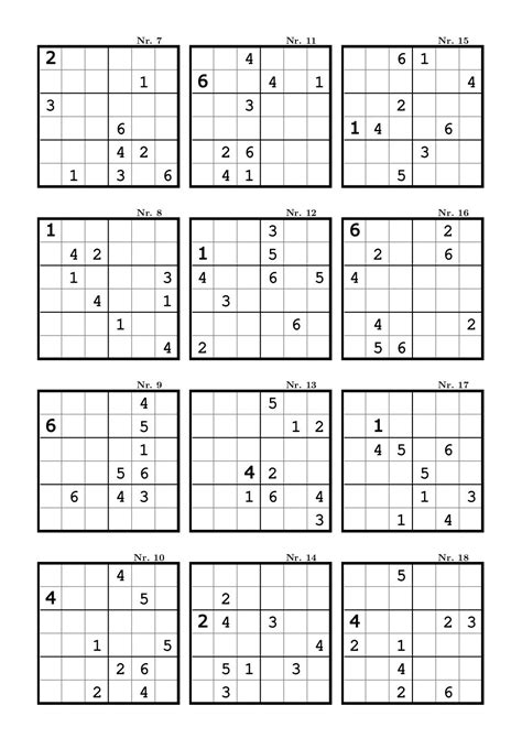 Sudoku 6x6 Printable