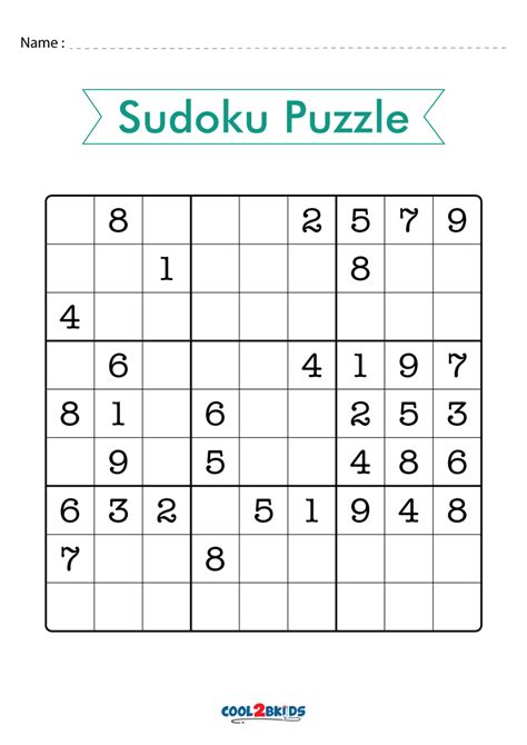 Sudoku Printable Easy