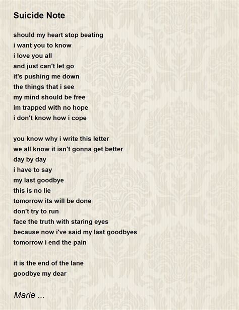 Suicide Note Template