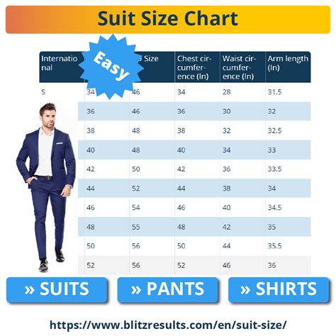 Suit Size Chart Men