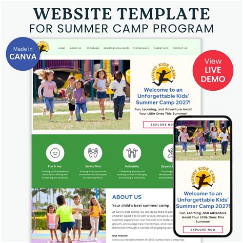 Summer Camp Website Template