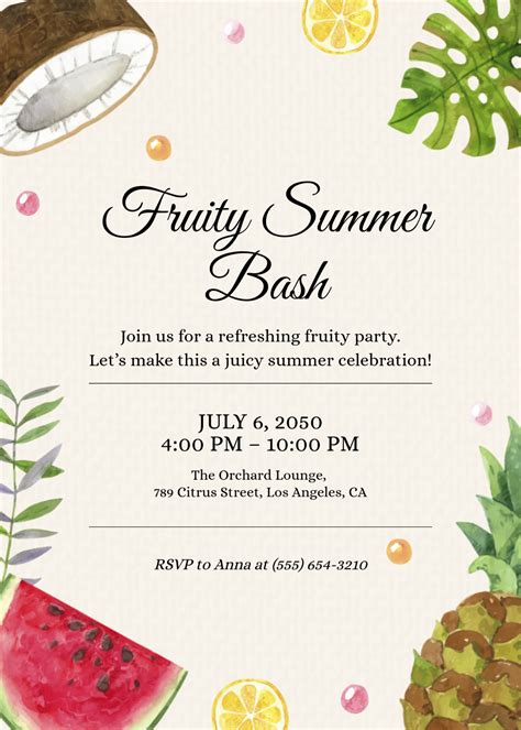 Summer Invitation Template