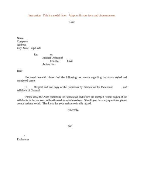Summons letter example