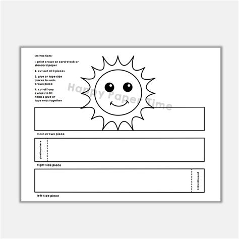 Sun Paper Crown Template