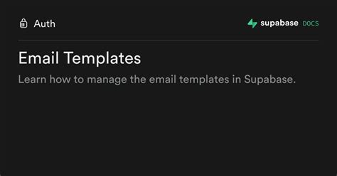 Supabase Email Templates