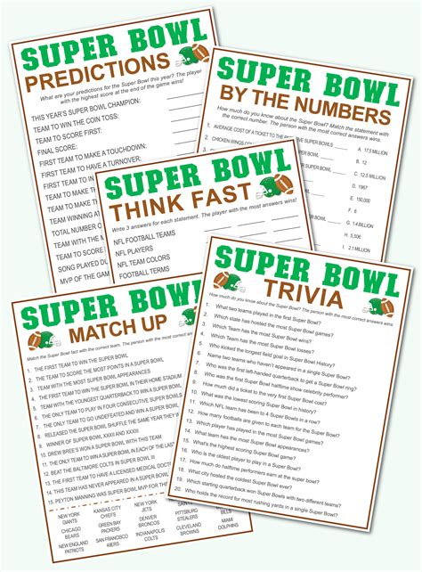 Super Bowl Printable Games