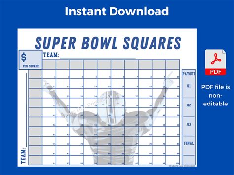 Super Bowl Square Fundraiser Template