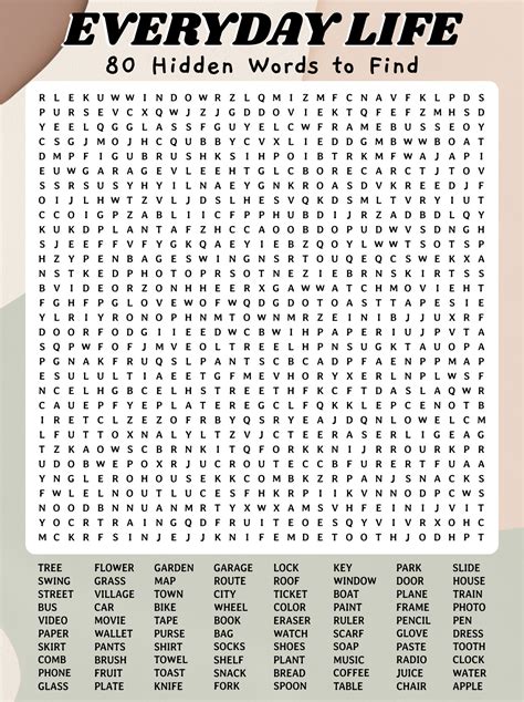 Super Hard Word Search Printable