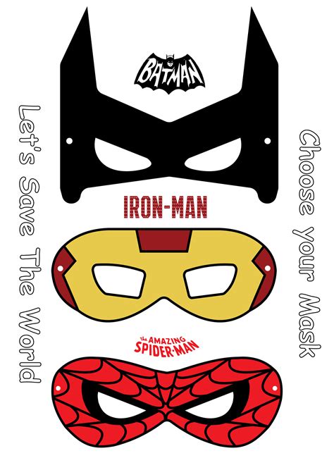 Super Hero Mask Template Printable