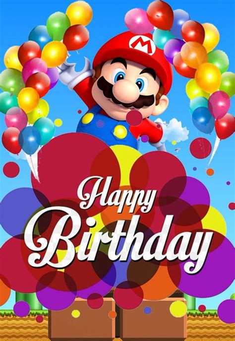 Super Mario Printable Birthday Card