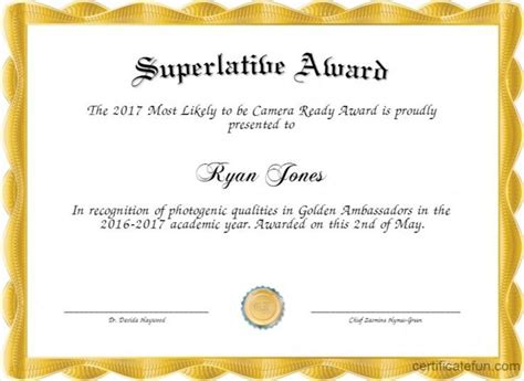 Superlative Award Template