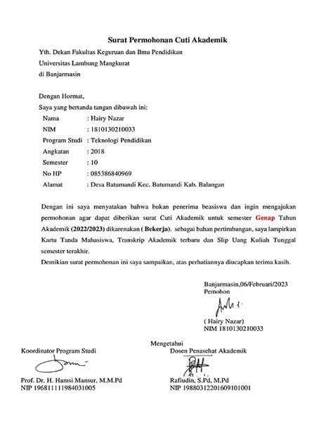 Surat Akademik