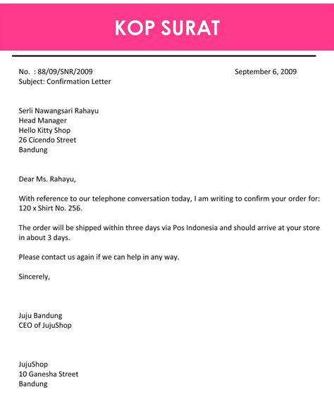 Surat Bahasa Inggris