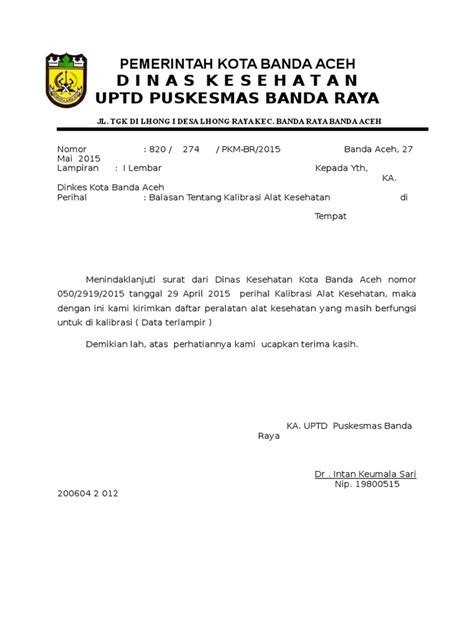 Surat Balasan Nota Dinas