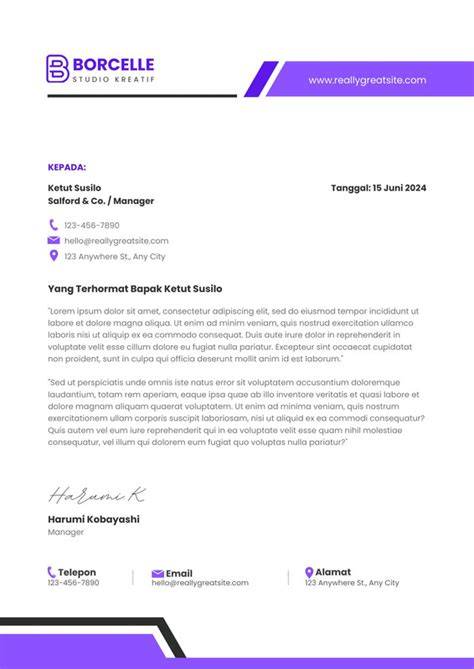 Surat Bisnis Profesional