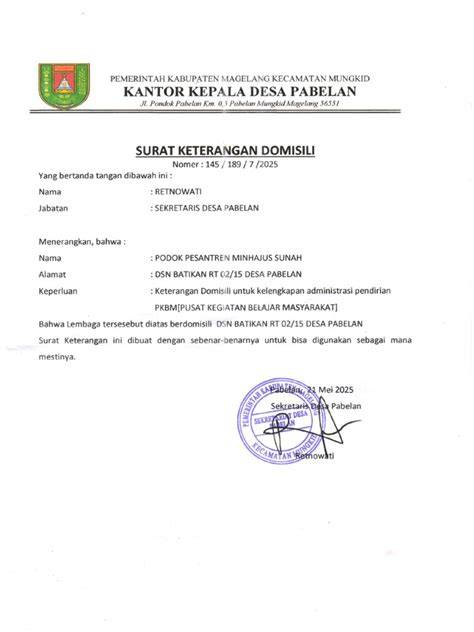 Surat Domisili PPDB