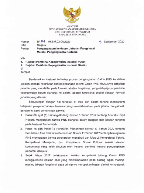 Surat Edaran Terbaru MenPANRB