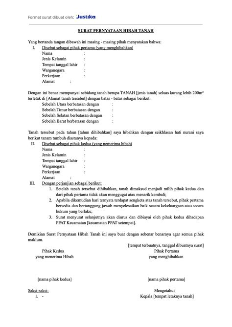 Surat Hibah Tanah