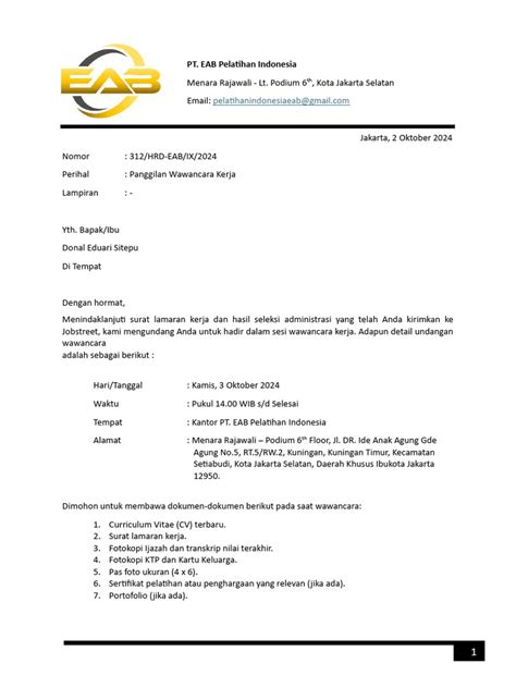 Surat Interview