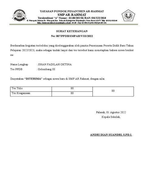 Surat Izin Diterima