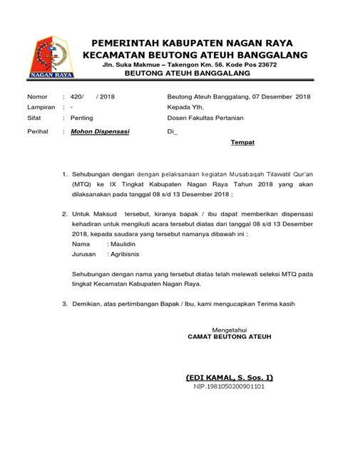 Surat Izin MTQ