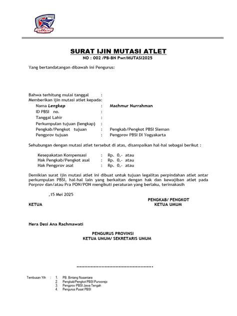 Surat Izin Mutasi