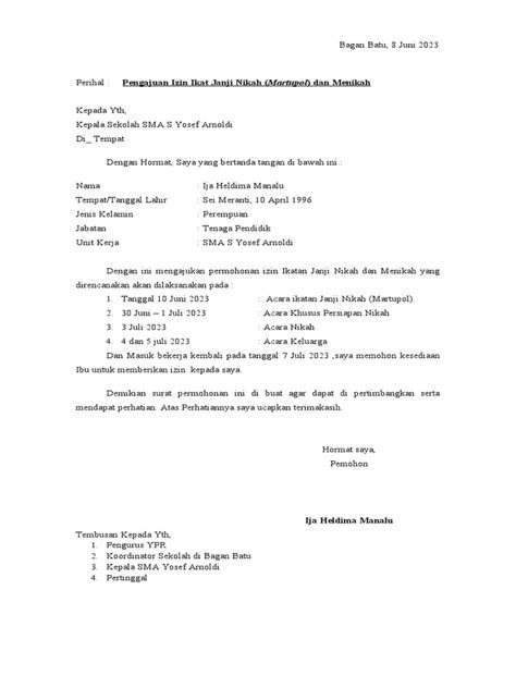 Surat Izin Nikah