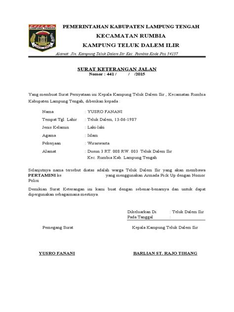 Surat Keterangan Jalan
