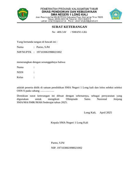 Surat Keterangan OSN