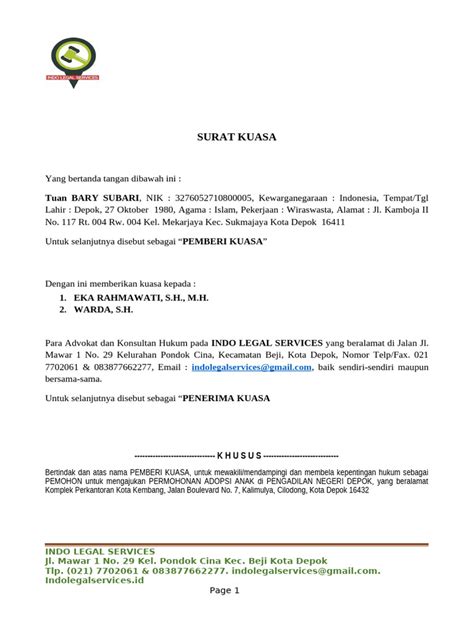 Surat Kuasa Adopsi