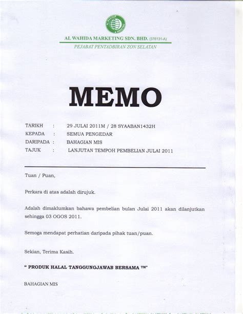 Surat Memo