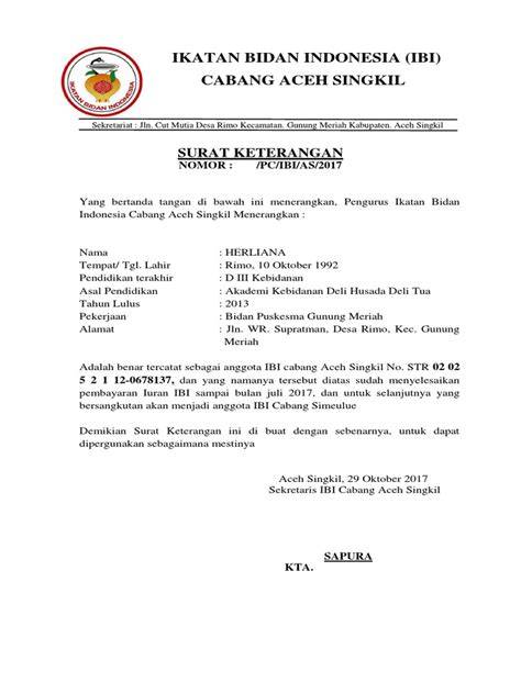 Surat Mutasi Bidan
