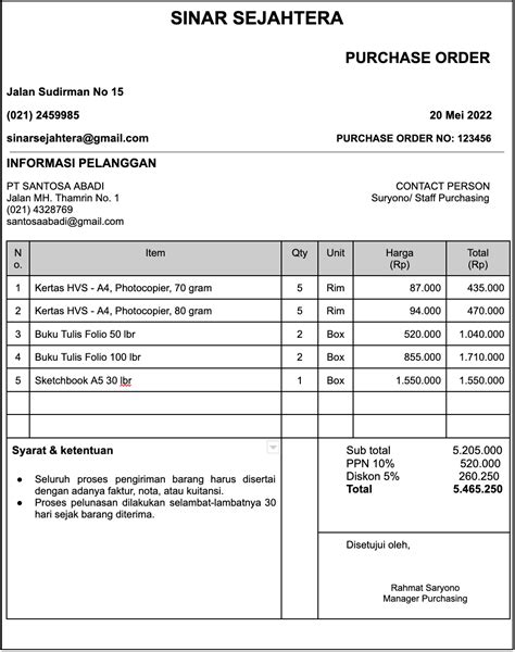 Surat Order Barang